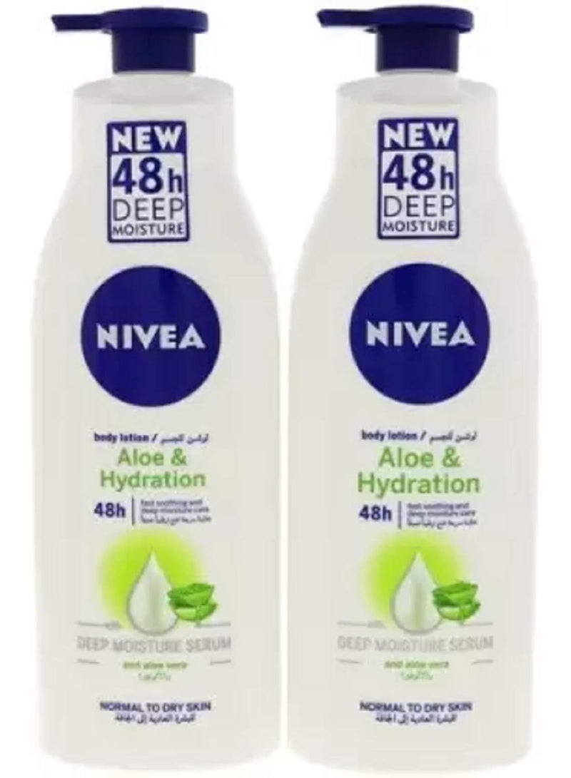 نيفيا لوشن الجسم نيفيا ألو المرطب بالصبار، عبوة من قطعتين، 400 مل، عبوة اقتصادية (800 مل) - Image 1